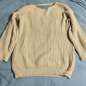 Oversized Open Back Knit Sweater